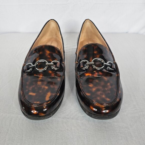 BANDOLINO Tortoise Shell Women's Loafer with Metallic Grey Buckle, Size 6M - Picture 3 of 14
